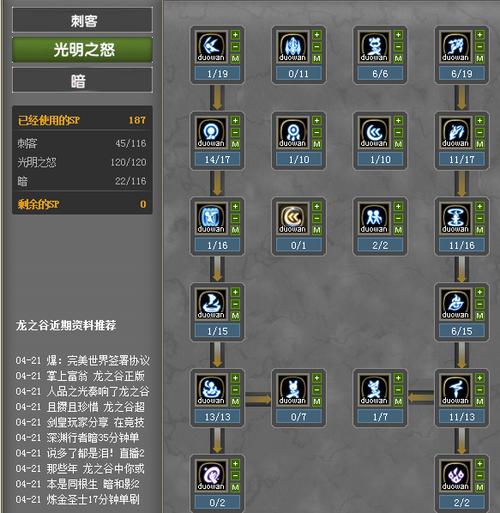 龙之谷游侠2019加点详解,技能搭配与输出手法教学!
