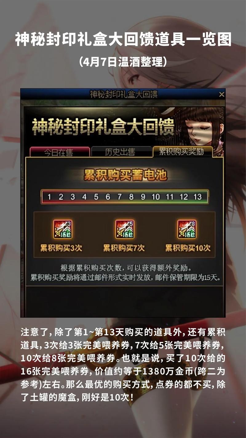 封印礼盒第七天必买攻略，教你如何更大化收益！