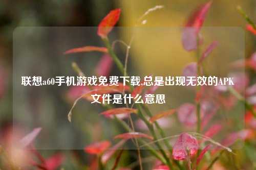 联想a60手机游戏免费下载,总是出现无效的APK文件是什么意思