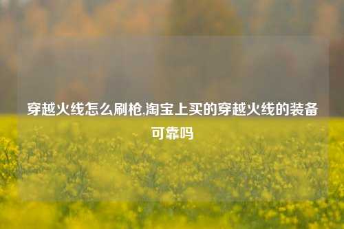 穿越火线怎么刷枪,     上买的穿越火线的装备可靠吗