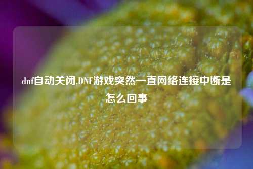 dnf自动关闭,DNF游戏突然一直     连接中断是怎么回事