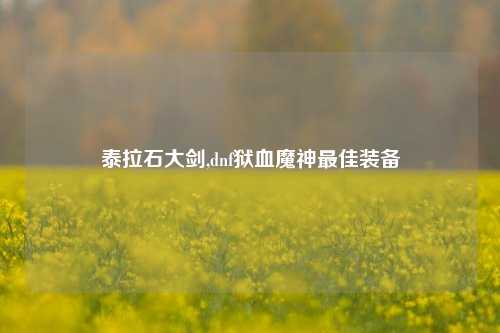泰拉石大剑,dnf狱血魔神更佳装备