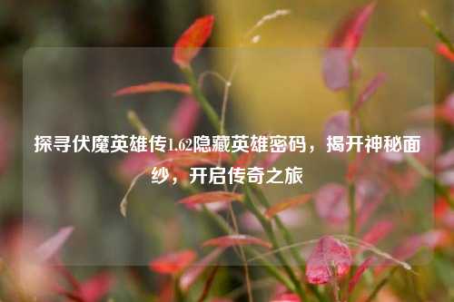 探寻伏魔英雄传1.62隐藏英雄密码，揭开神秘面纱，开启传奇之旅