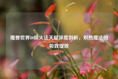 魔兽世界80级火法天赋深度剖析,炽热魔法的极致绽放