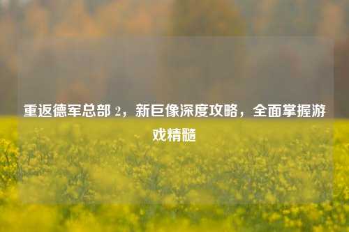 重返德军总部 2,新巨像深度攻略,全面掌握游戏精髓