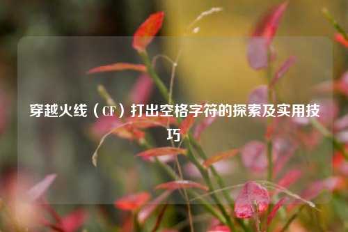 穿越火线(CF)打出空格字符的探索及实用技巧