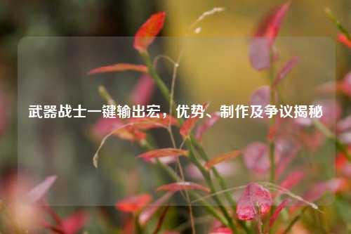 武器战士一键输出宏，优势、     及争议揭秘