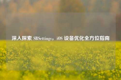 深入探索 SBSettings，iOS 设备优化全方位指南