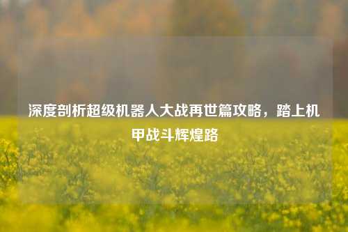 深度剖析超级机器人大战再世篇攻略，踏上机甲战斗辉煌路