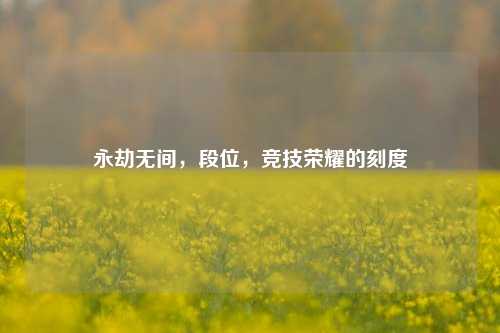 永劫无间,段位,竞技荣耀的刻度