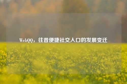 Web     ，往昔便捷社交入口的发展变迁