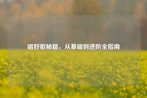 唱好歌秘籍,从基础到进阶全指南