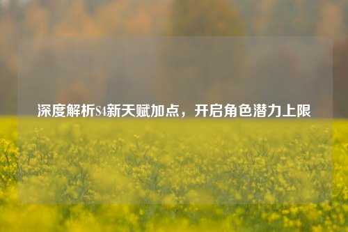 深度解析S4新天赋加点，开启角色潜力上限