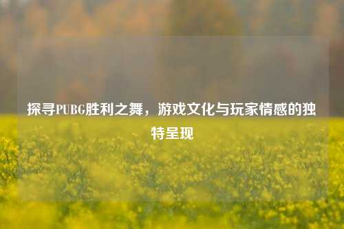 探寻PUBG胜利之舞，游戏文化与玩家情感的独特呈现