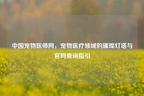 中国宠物医师网，宠物医疗领域的璀璨灯塔与官网查询指引