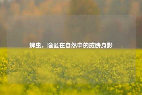 蜱虫,隐匿在自然中的威胁身影
