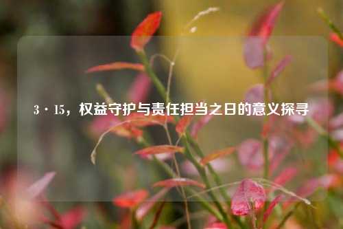 3·15,权益守护与责任担当之日的意义探寻